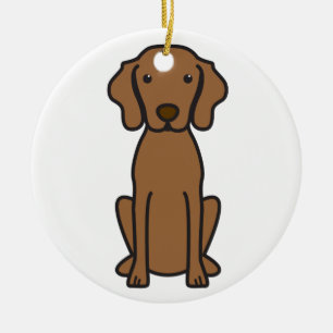 Ornamento De Cerâmica Desenhos animados do cão de Vizsla
