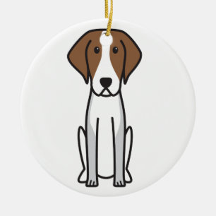 Ornamento De Cerâmica Desenhos animados do cão do Foxhound americano