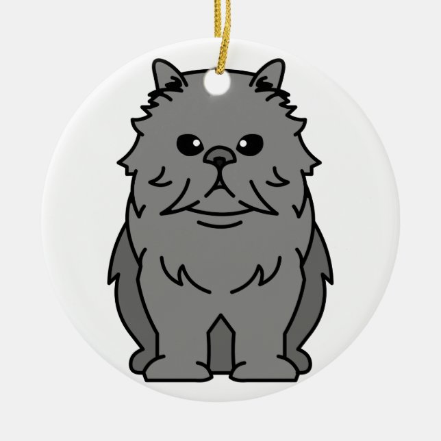 Ornamento De Cerâmica Desenhos animados do gato persa (Frente)