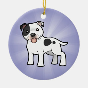 Ornamento De Cerâmica Desenhos animados Staffordshire bull terrier