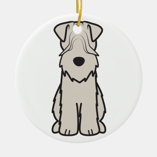 Ornamento De Cerâmica Desenhos animados Wheaten brandamente revestidos (Frente)
