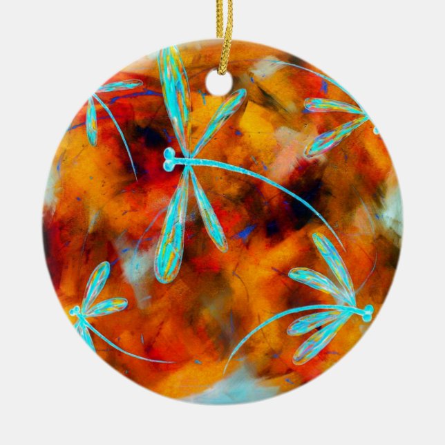 Ornamento De Cerâmica Deserto de Dragonfly (Frente)