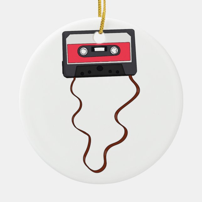 Ornamento De Cerâmica Desferida a fita cassete Mixtape Retroativa (Frente)