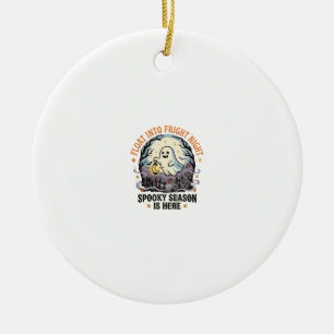 Ornamento De Cerâmica Desfile da Lua Fantasma de Halloween