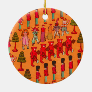 Ornamento De Cerâmica Desfile de Brinquedos de Natal Antigos 1907 Revist