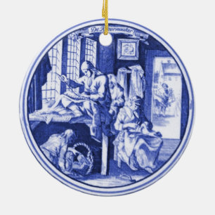 Ornamento De Cerâmica Design azul holandês do azulejo de Delft do