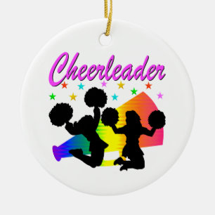 ORNAMENTO DE CERÂMICA DESIGN CHEERLEADER DE MEGAPHONE DE INCRÍVEL
