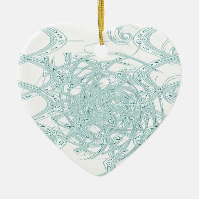 Ornamento De Cerâmica Design claro verde branco (Frente)