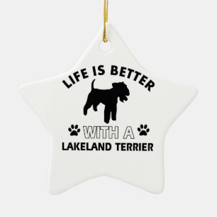 Ornamento De Cerâmica Design da raça do cão de Lakeland Terrier