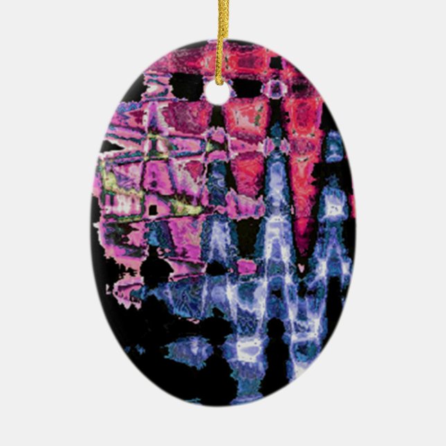 Ornamento De Cerâmica Design de aquarelas (Frente)