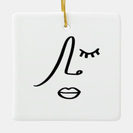 Ornamento De Cerâmica Design de Arte Moderna Minimalista Abstrata Facial