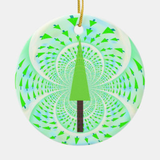 Ornamento De Cerâmica Design de Árvore Verde Fractal Moderna