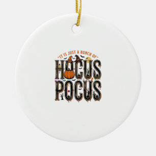 Ornamento De Cerâmica Design de Camisa de Abóbora de Halloween Hocus Poc