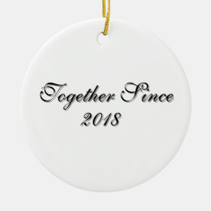 Ornamento De Cerâmica Design de Casal Personalizado Desde o Ano