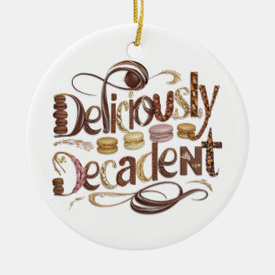 Ornamento De Cerâmica Design de chocolate e bolos decadentes deliciosos