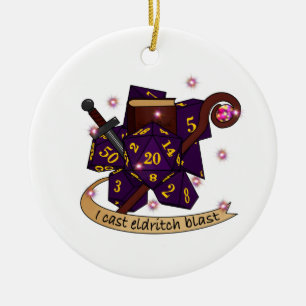 Ornamento De Cerâmica Design de Dice de Warlock