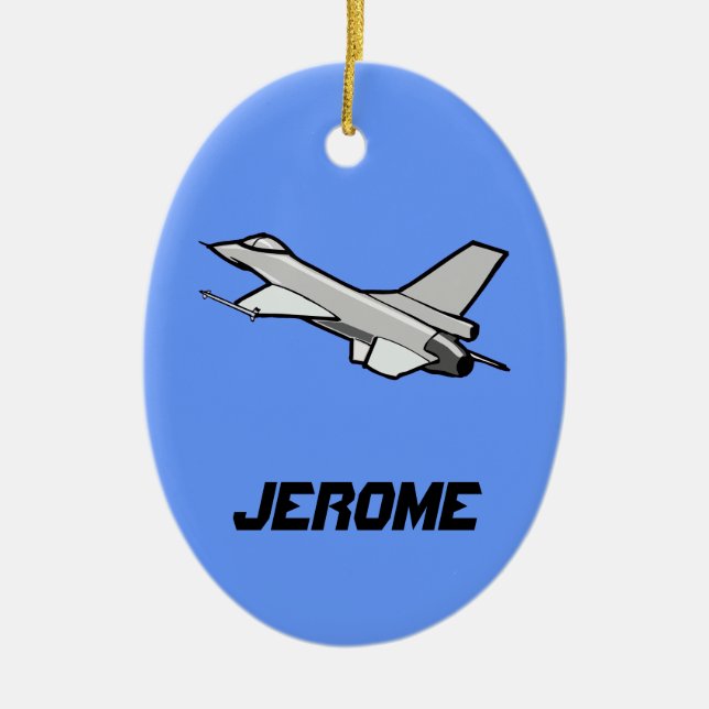 Ornamento De Cerâmica Design de Falcão de Combate F16 Personalizável (Frente)