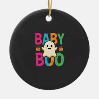 Ornamento De Cerâmica Design de Fantasma de Halloween Baby Boo_1