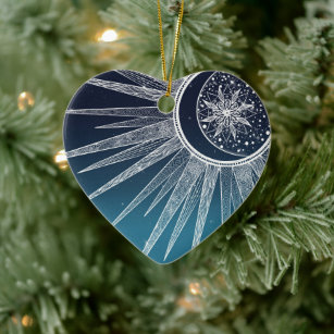Ornamento De Cerâmica Design de Gradiente Azul Mandala