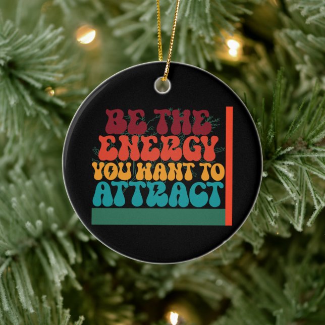 Ornamento De Cerâmica Design de Gráfico de Energia Positivo (Árvore)