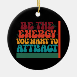 Ornamento De Cerâmica Design de Gráfico de Energia Positivo