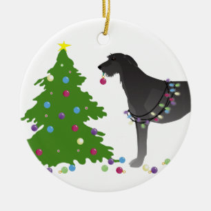 Ornamento De Cerâmica Design de Natal de Deerhound