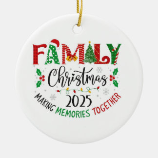 Ornamento De Cerâmica design de Natal familiar 