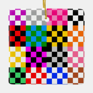 Ornamento De Cerâmica Design de padrão de verificação de patch multicolo