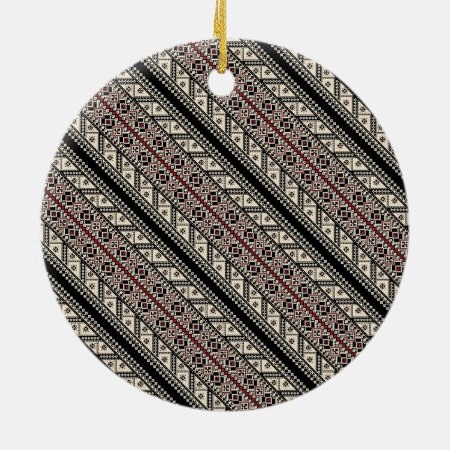 Ornamento De Cerâmica Design de padrões decorativo ukrainiano (Traseira)