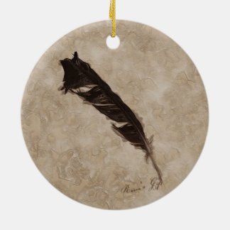 Ornamento De Cerâmica Design de Raven's Feather Bird-lover