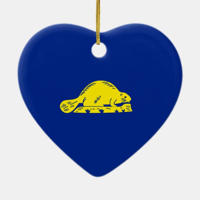 Ornamento De Cerâmica Design de Sinalizador do Estado do Oregon (Verso)