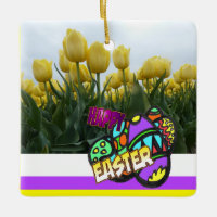 Design de Tulipas Amarelas do felz pascoa