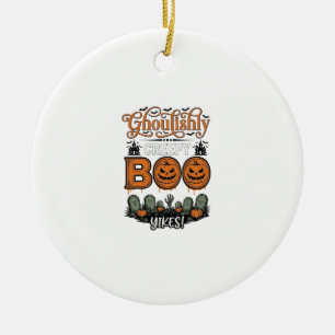Ornamento De Cerâmica Design de Vetor Assustador Fofo de Pequeno Boo Yah