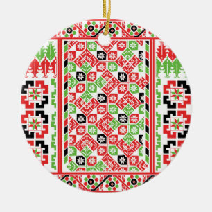 Ornamento De Cerâmica Design do bordado palestino Tatreez impresso