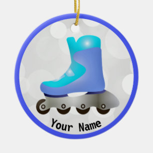 Ornamento De Cerâmica Design em Linha Azul, Skate Cerâmica