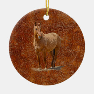 Ornamento De Cerâmica Design eqüino do presente dos Cavalo-amantes