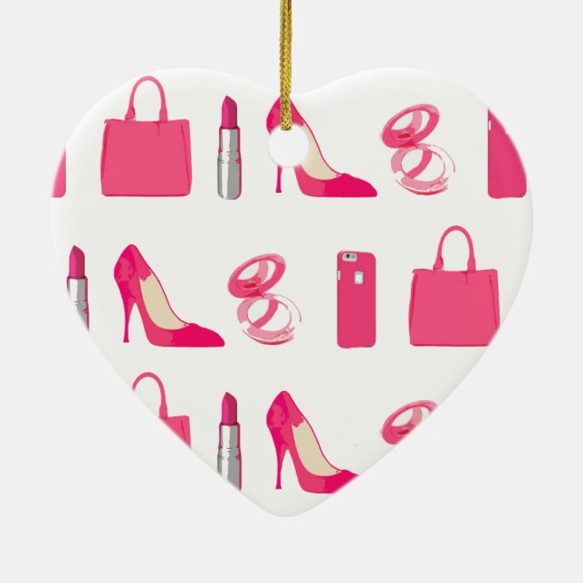 Ornamento De Cerâmica Design feminino das coisas (Verso)