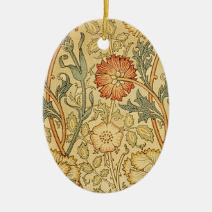 Ornamento De Cerâmica Design Floral Antigo