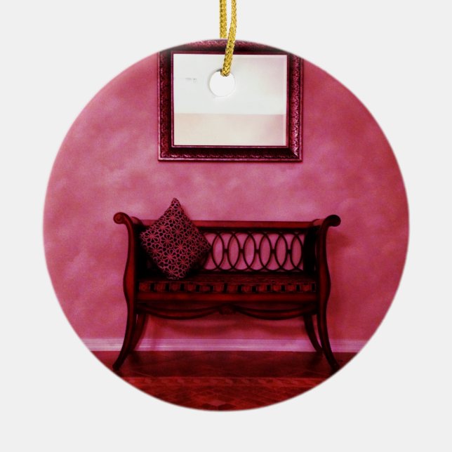 Ornamento De Cerâmica Design interno do espelho do assento do rodapé ele (Frente)