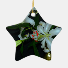 Ornamento De Cerâmica Design Irlandês - Coleção Brass e Flor