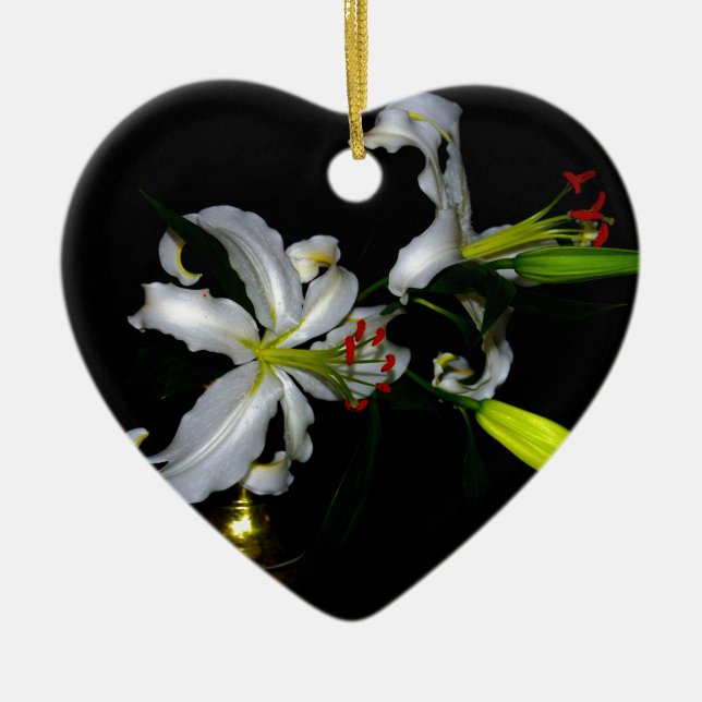 Ornamento De Cerâmica Design irlandês e Design de flores (Frente)