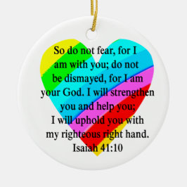 ORNAMENTO DE CERÂMICA DESIGN ISAIAH 41:10 PREENCHIDO