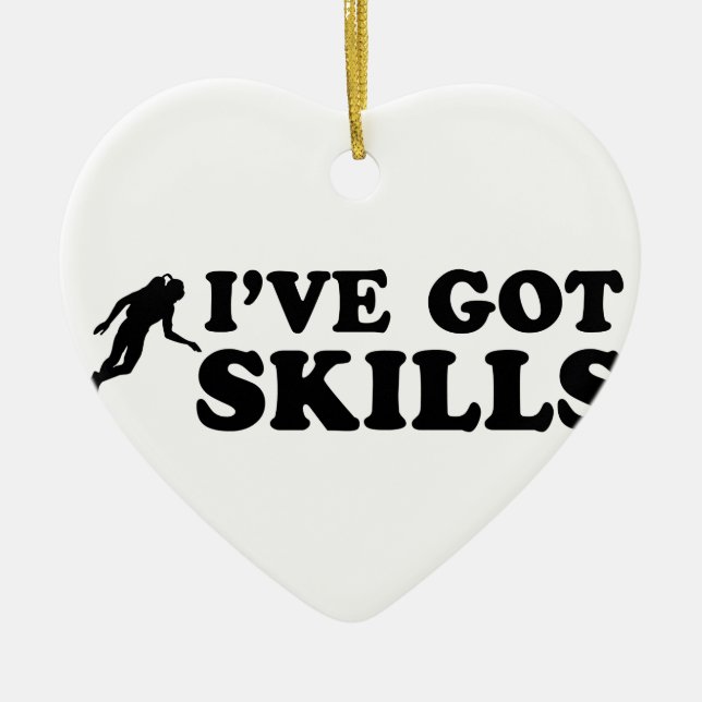 Ornamento De Cerâmica design legal do mergulho do mergulhador (Frente)