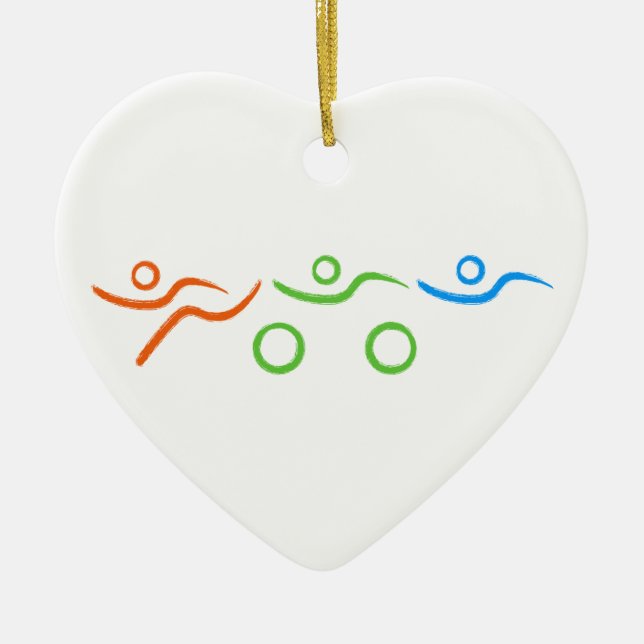 Ornamento De Cerâmica Design legal e original do Triathlon (Frente)