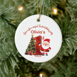 Ornamento De Cerâmica Design Mágico de Aniversário do Papai Noel para Cr