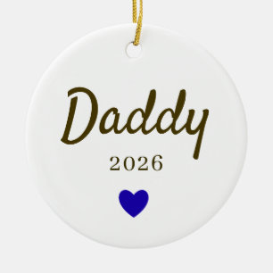 Ornamento De Cerâmica Design Personalizado de Amor ao Novo Papai com Ano