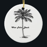 Ornamento De Cerâmica Design preto e branco de West Palm Beach & de<br><div class="desc">Design preto e branco de West Palm Beach. Inspirado em a simplicidade,  preto e branco,  o viagem e o verão. Visite nossa loja para encontrar mais design da palma & da cidade!</div>
