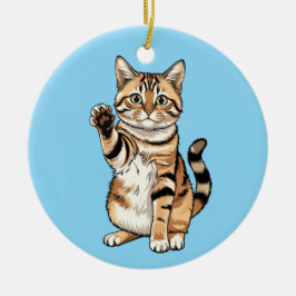 Ornamento De Cerâmica Design simples fofo para homens amantes de gatos