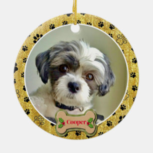 Ornamento De Cerâmica Design Simples Foto de Cachorro Moderna e Divertid