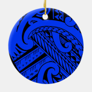 Ornamento De Cerâmica Design tribal samoano do tatuagem com spearheads